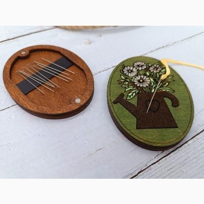 Needle Case - Grey Flowers