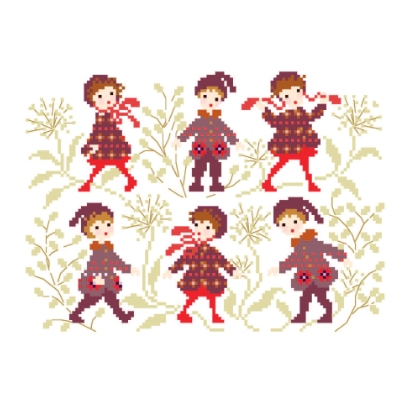 Children in red jacquard coats!