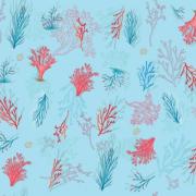 Sea treasures - Red and Turquoise Sea Gems Light Blue