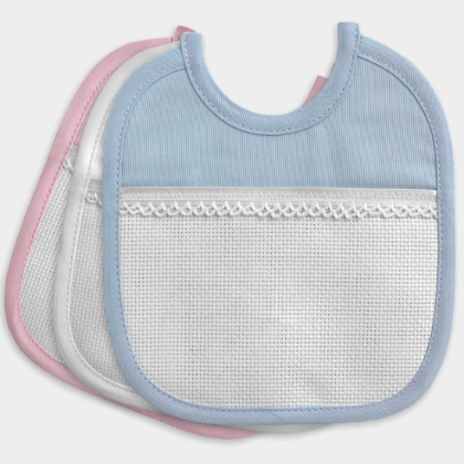Square bib - Piquet and flannel - White