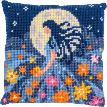 Cushion - Girl with the moon