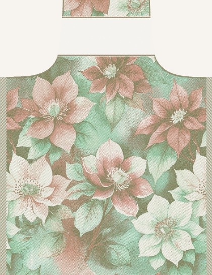Apron - Fiori di Natale - Gold-Green-Red Lurex
