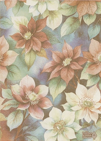 Kitchen towel - Fiori di Natale - Gold-Multicolor Lurex - NO Aid