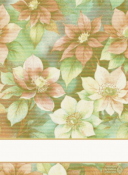 Kitchen towel - Fiori di Natale - Gold-Green-Red Lurex