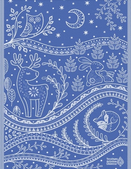 Kitchen towel - Incanto - Blue Lurex - NO Aida