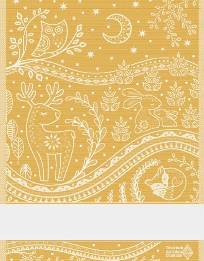 Kitchen towel - Incanto - Yellow Lurex