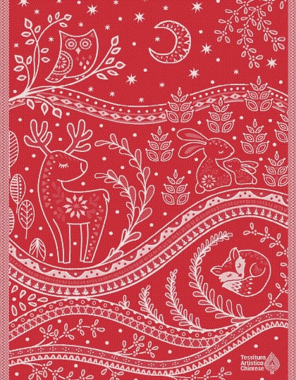 Kitchen towel - Incanto - Red Lurex - NO Aida