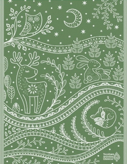 Kitchen towel - Incanto - Green Lurex - NO Aida