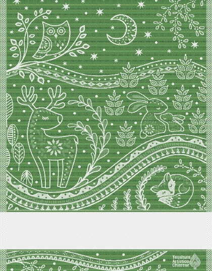 Kitchen towel - Incanto - Green Lurex