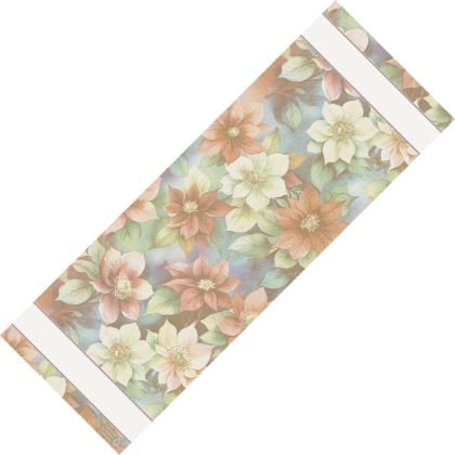 Runner - Fiori di Natale - Gold-Multicolor Lurex