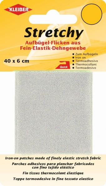 Stretchy Iron-on Fabric - Light Grey