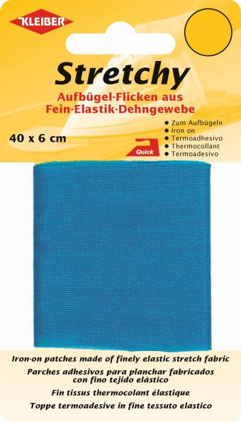 Stretchy Iron-on Fabric - Mid Blue