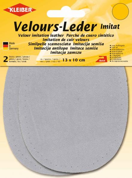 Velours Imitation Leather Patches - Light Grey