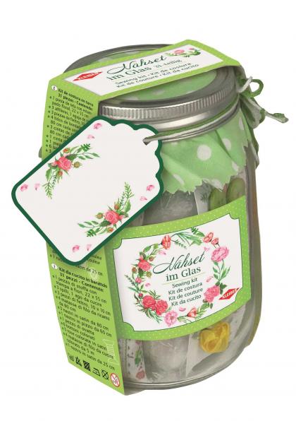Sewing Kit in a jar - Green