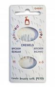 Crewel/Embroidery Needles, with large, colored eye - size 11