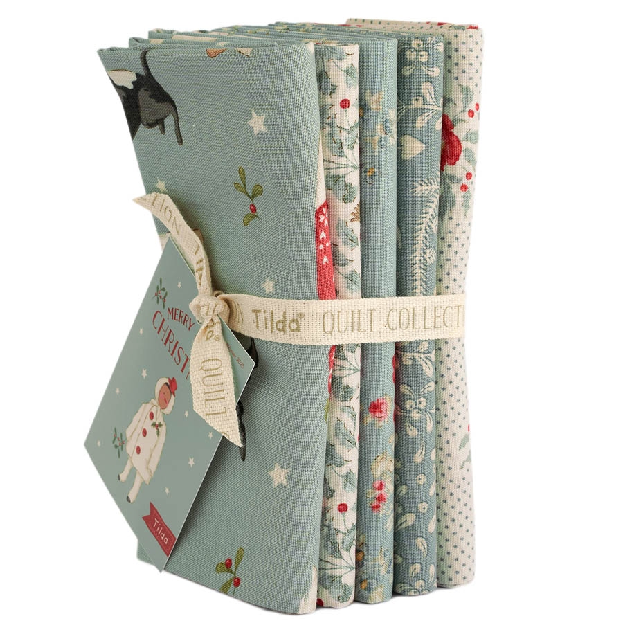 Tilda Merry Little Christmas Fat Quarter Bundle Duck Egg From Tone ...