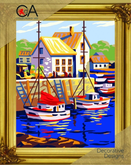 Boats in small port
