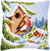 Cushion - Robin in winter