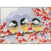 Chickadees among berries