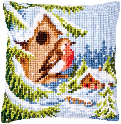 Cushion - Robin in winter