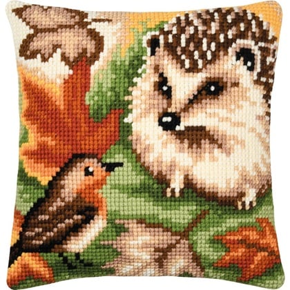Cushion - Hedgehog and Robin