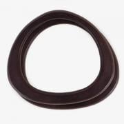Pair of Triangular Wooden Bag Handles - Dark Brown