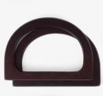 Pair of semicircular Wooden Bag Handles - Dark Brown