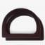 Pair of semicircular Wooden Bag Handles - Dark Brown