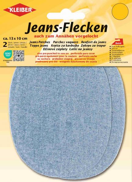 Oval-shaped Jeans Patches - Light Blue