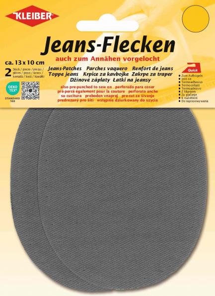 Oval-shaped Jeans Patches - Grey