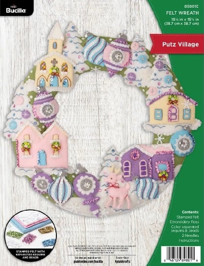 Felt Wreath Applique Kit - Putz Village