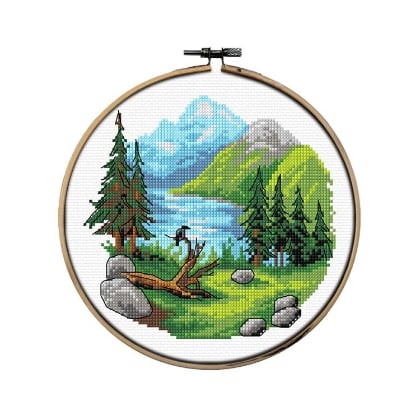 Mountain landscape with lake