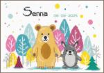 Birth Sampler - Bear and rabbit in forest