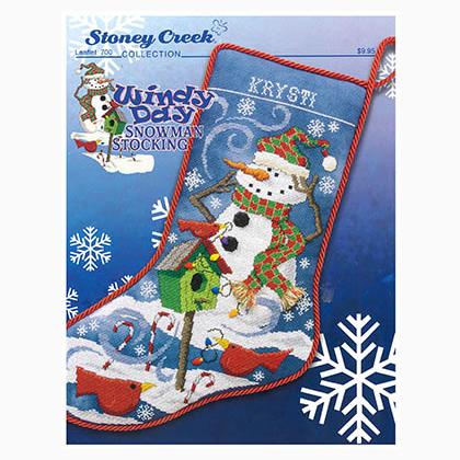 Windy Day Snowman Stocking