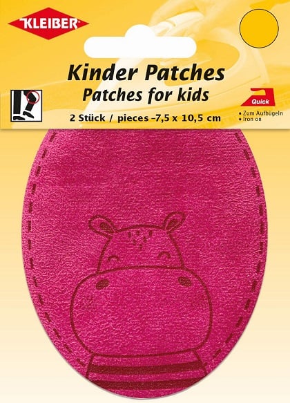 Velour Imitation Leather Patches - Hippo