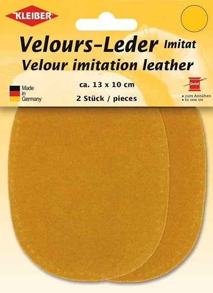 Sew-on Velour Imitation Leather Patches - Citrin