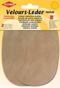 Velour Imitation Leather Patches - Ecru