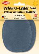 Sew-on Velour Imitation Leather Patches - Pigeon Blue
