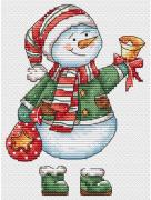 Snowman with a bell
