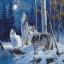 The Howl of Wolves and the Winter Moon - Needlepoint