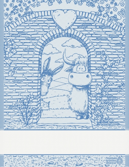 Kitchen towel - Happy Farm - Blue