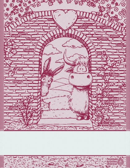 Kitchen towel - Happy Farm - Red