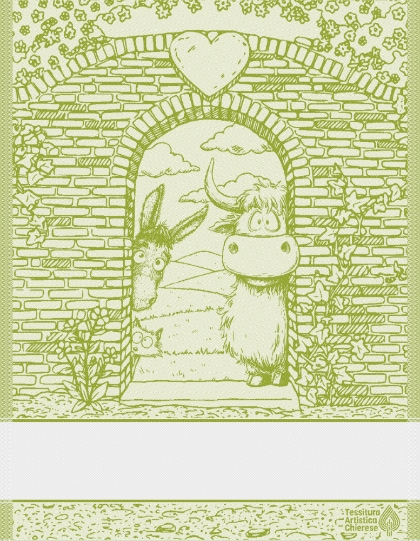 Kitchen towel - Happy Farm - Green