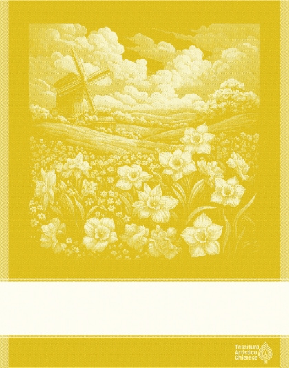 Kitchen towel - Paesaggio 1 - Yellow