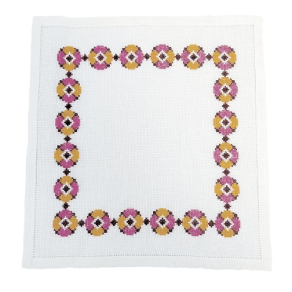 Napkin with flowers – red-orange