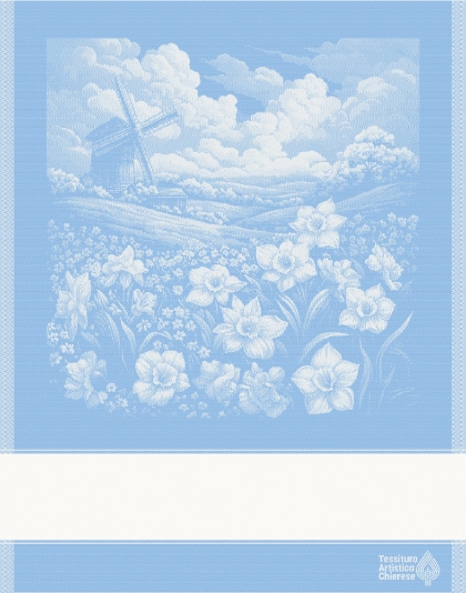 Kitchen towel - Paesaggio 1 - Blue