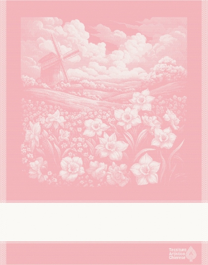 Kitchen towel - Paesaggio 1 - Pink