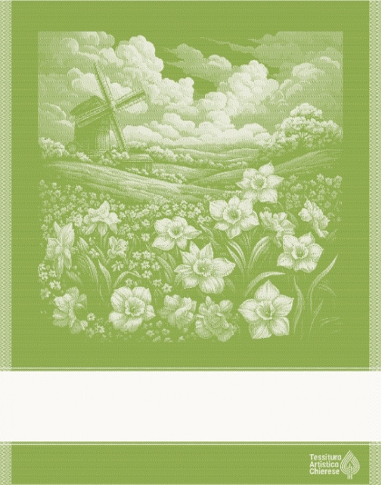 Kitchen towel - Paesaggio 1 - Green