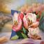 Cushion - Colorful Floral Pattern - Tulips