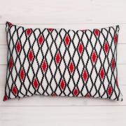 Pillow - White and red diamonds